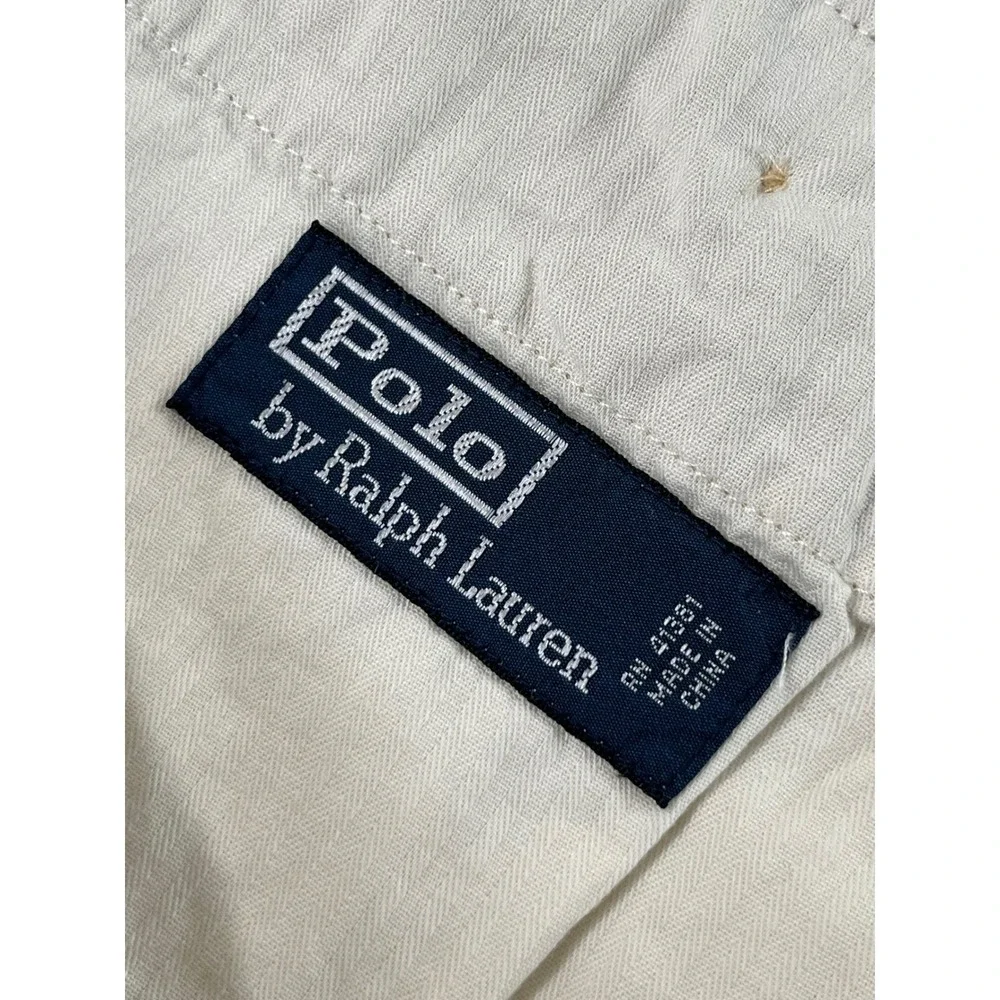 Polo Ralph Lauren Flat Pants‎ Men's size 38x32 Tan Khaki Linen Silk Blend